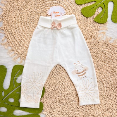 Kit 3 Calças - Abelha Fofa - Rosa chiclete, Off White e Rosa bebe